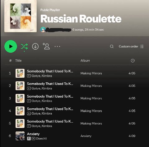 Russian Roulette 3 24 34 sec Custom order Tite Somebody That Used То К. ors, Gotve. К ста Somebody That Used То К. Making Ore Somebody That Used То К 1 ors Gotve. Somebody That Used To ars, Gotys. Som