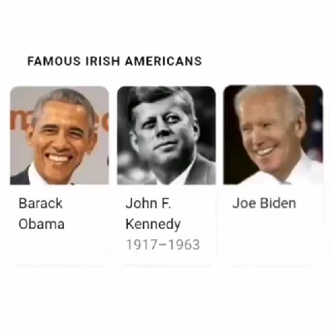 THE INSTITUTIONS, MEDIA, BANKS, COURTS, AND THE FAMOUS IRISH AMERICANS Barack John F. Joe Biden Obama Kennedy