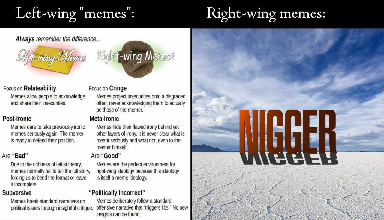 Left-wing memes Right-wing memes: Always remember the difference... «а я Focus on Relateability Focus on Cringe Memes allow people to acknowledge Memes project insecurities onto a disgraced and share 