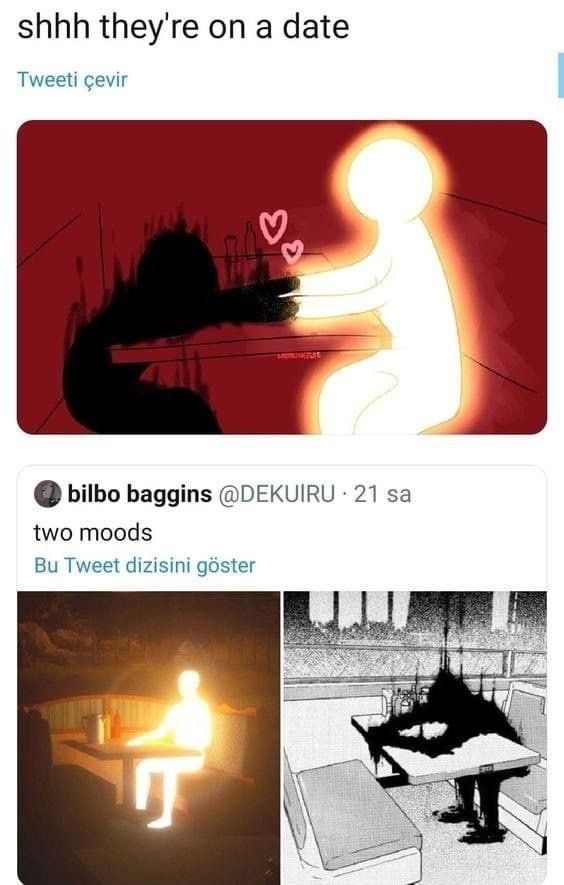 shhh they're опа date Tweeti семг bilbo baggins @DEKUIRU 21 two moods Tweet dizisini goster