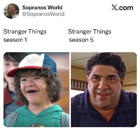 Sopranos World X.com @SopranosWorld Stranger Things Stranger Things season 1 season 5