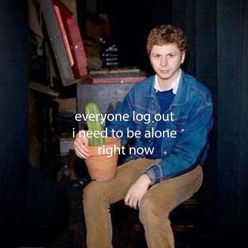 everyone log out to be alone right now