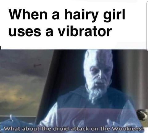 When a hairy girl uses a vibrator about the droid the