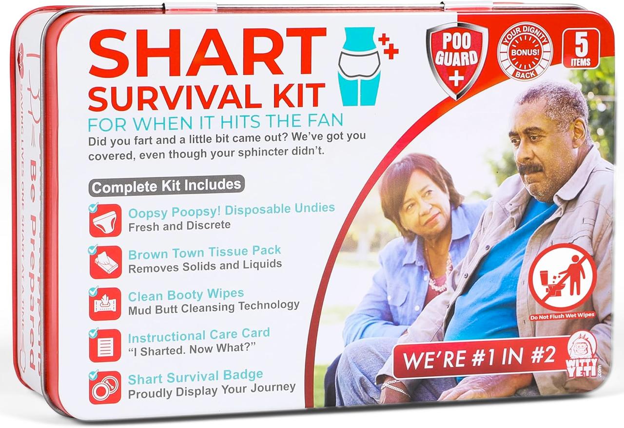 BONUS! GUARD SURVIVAL KIT FOR WHEN IT HITS THE FAN an Did you fart and a little bit came out? We’ve got you covered, even though your sphincter didn’t. i oopsy! Disp sable JOpsy Fresh and Discrete Bro