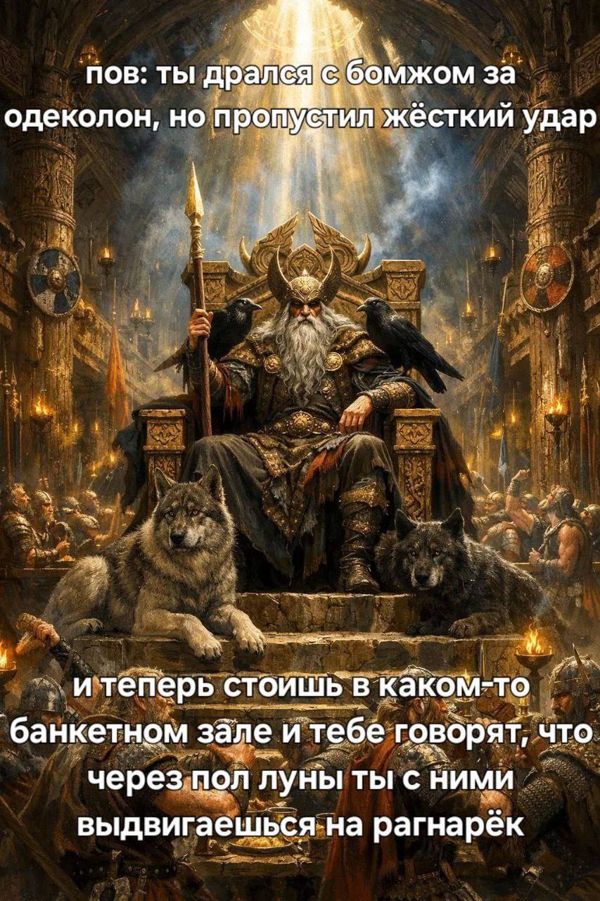 пов: ты бомжом за одеколон, но жёсткий удар итеперь стоишь в каком-то банкетном зале и тебе говорят, что через пол луны ты с ними выдвигаешься на рагнарёк