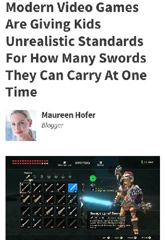 Modern Video Games Are Giving Kids Unrealistic Standards For How Many Swords They Can Carry At One Time Maureen Hofer Blogger