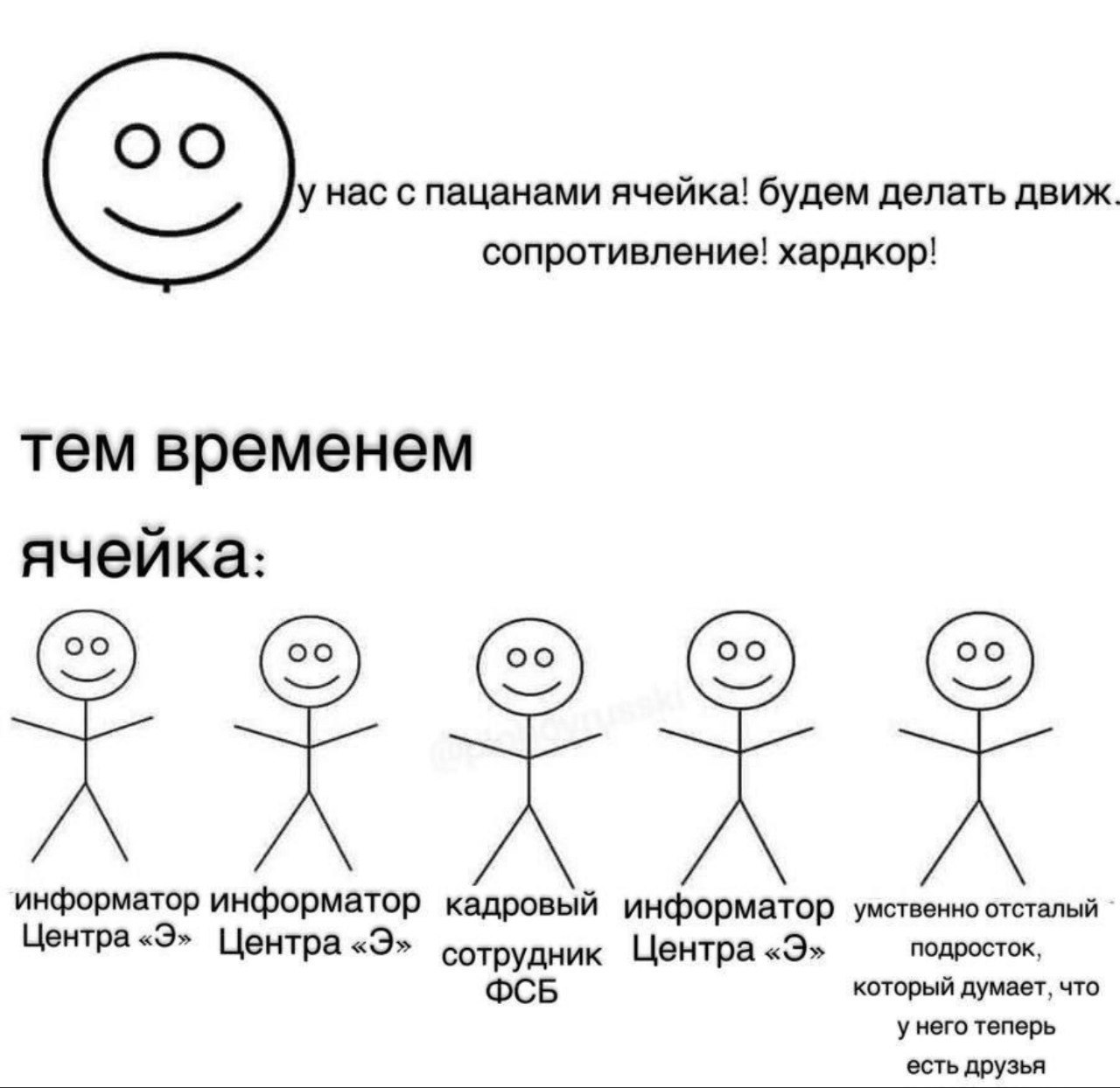 с пацанами ячейка! будем делать движ. сопротивление! хардкор! тем временем ячеика: информатор информатор кадровый информатор умственно отсталый Центра Центра сотрудник Центра подросток, ФСБ который ду