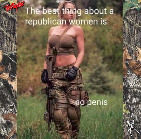 The best thing about a republican women is no penis