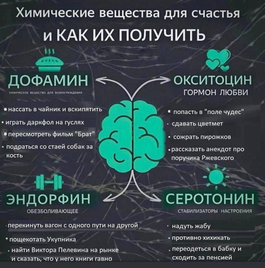 Химические вещества для счастья ПОЛУЧИТЬ $55 on ДОФАМИН ОКСИТОЦИН ХИМИЧЕСКОЕ ВЕЩЕСТВО ДЛЯ ВОЗНАГРАЖДЕНИЯ ГОРМОН ЛЮБВИ нассать в чаиник и вскипятить попасть в поле чудес играть даркфол на гуслях сдават