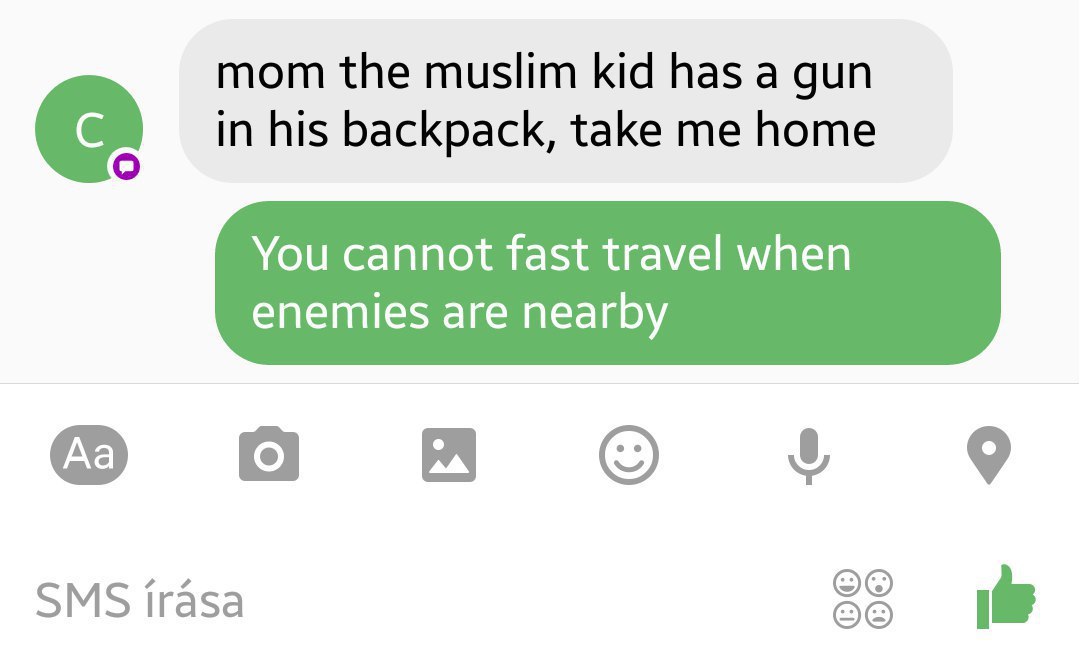 mom the muslim kid has a gun in his backpack, take me home a A о 9 SMS паза ele)