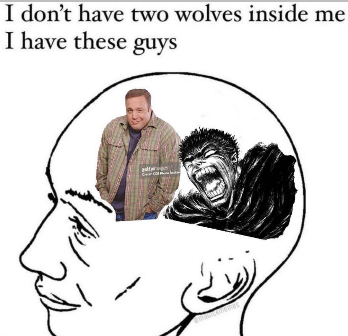I don’t have two wolves inside me I have these guys i