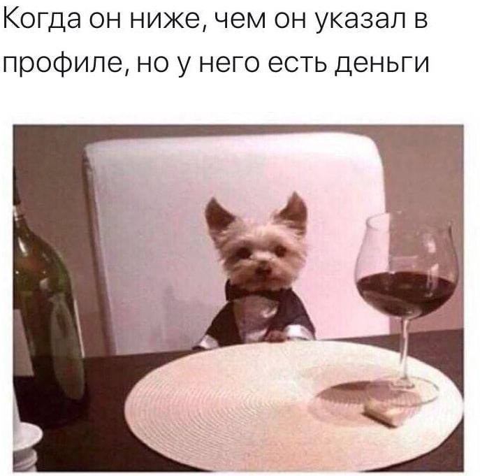 Когда он ниже, чем он указал в профиле, но у него есть деньги