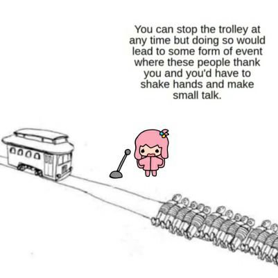 You can stop the trolley at any time but doing so would lead to some form of event where these people thank you and you'd have to shake hands and make small talk. Gel 29