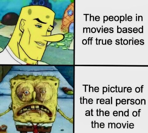The people in movies based off true stories The picture of the real person at the end of the томе