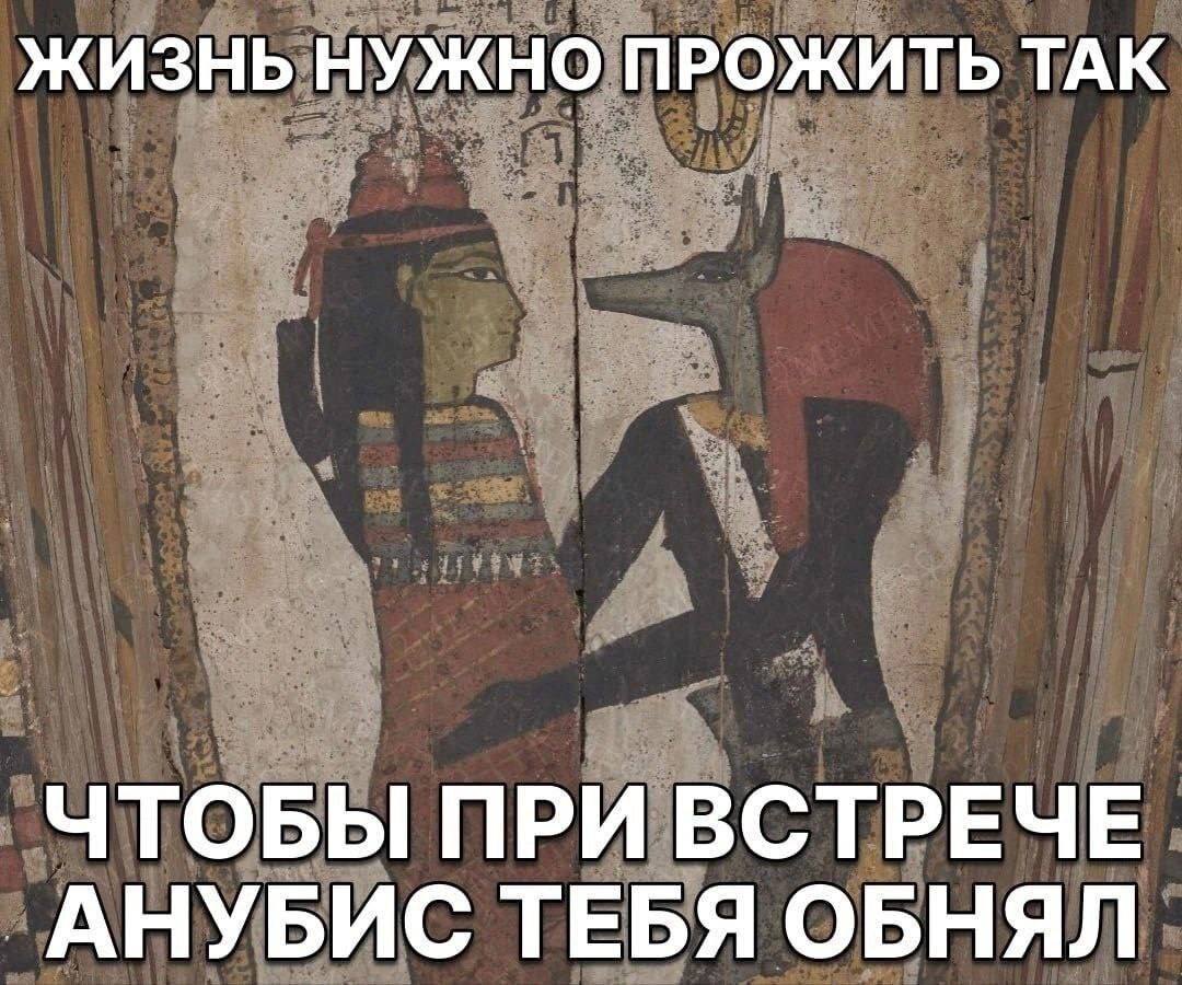 ЖИЗНЬ НУЖНО ПРОЖИТЬ ТАК ЧТОБЫ ПРИ ВСТРЕЧЕ АНУБИС ТЕБЯ ОБНЯЛ