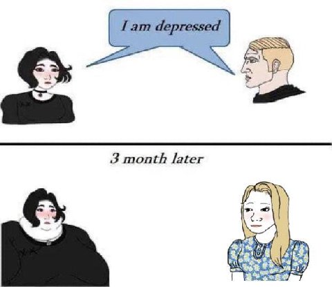 Гат depressed 3 month later