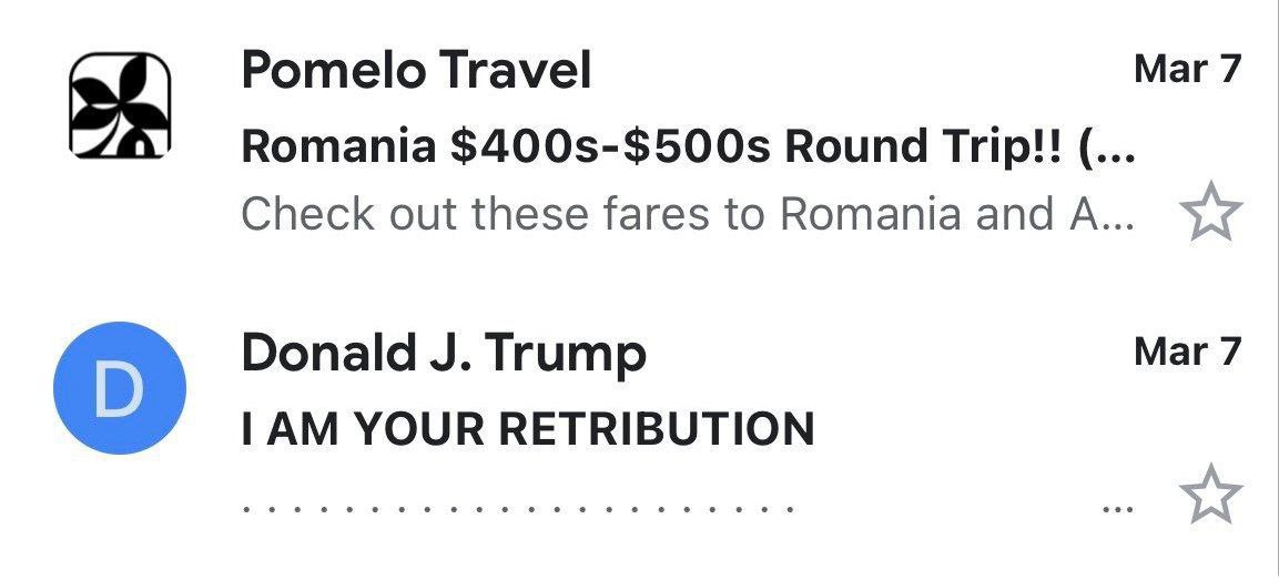 Pomelo Travel Mar 7 Romania Round Trip!! Check out these fares to Romania and A... Маг 7 Donald Trump YOUR RETRIBUTION о ооо