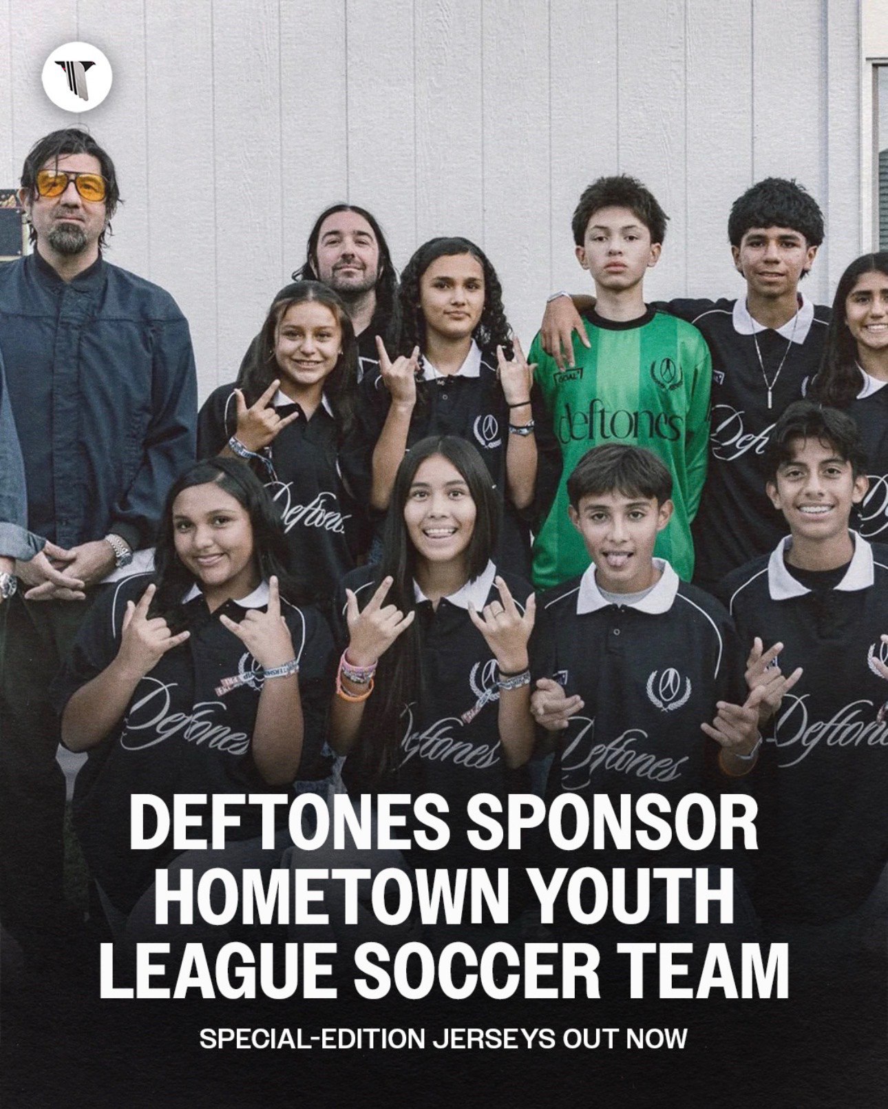 12; DEFTONES SPONSOR HOMETOWN YOUTH LEAGUE SOCCER TEAM SPECIAL-EDITION JERSEYS OUT NOW