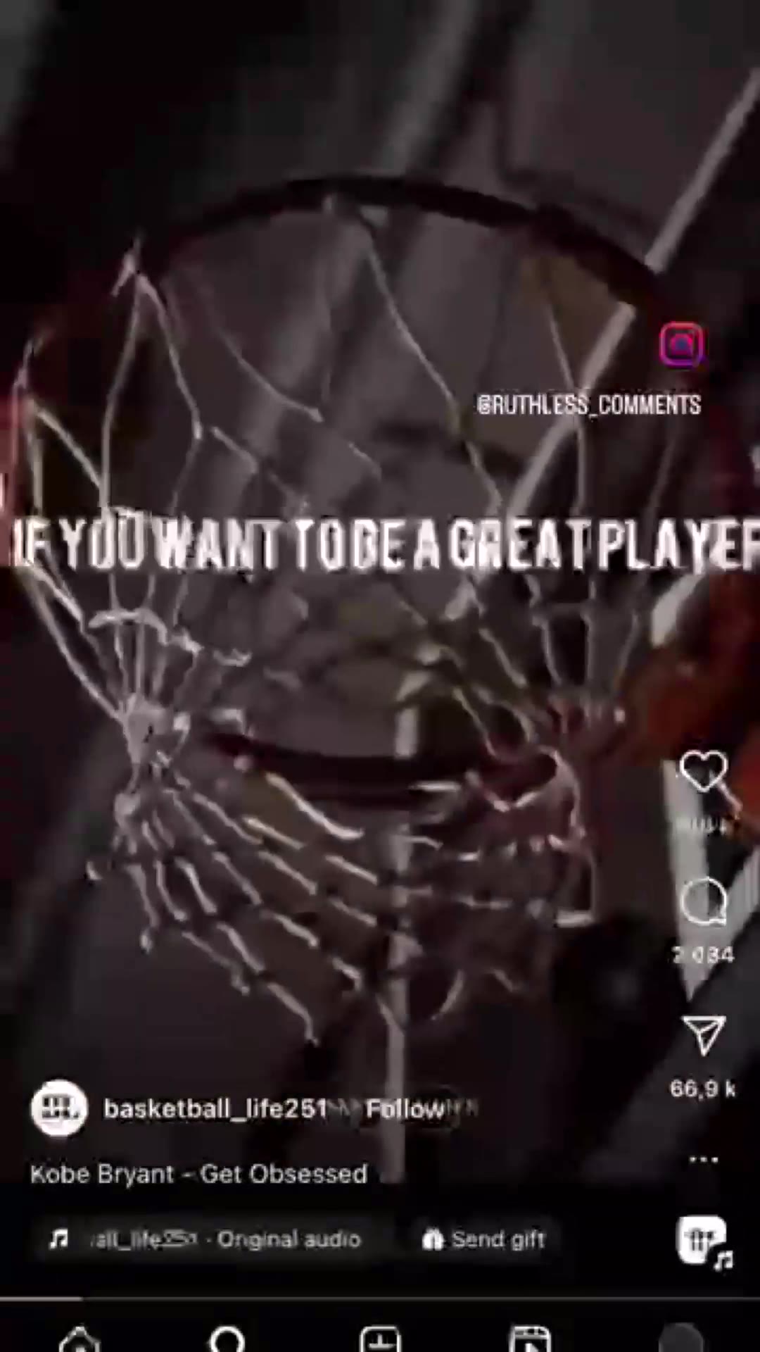 7 Kobe Bryant - Get Obsessed о. fA asketball_life251 . Original @& Send gift [2 GRUTHLESS_COMMENTS П зиме - Onginal audio @ Send gift г. LDIPLAY EVERY SINGLEDAY