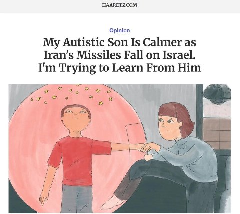 Ортюп My Autistic Son Is Calmer as Iran's Missiles Fall on Israel. Trying to Learn From Him я 7