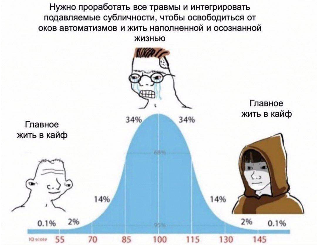 Нужно проработать все травмы и интегрировать подавляемые субличности, чтобы освободиться от оков автоматизмов и жить наполненной и осознанной ЖИЗНЬЮ uae Главное 34% 34% жить в кайф Главное жить в кайф