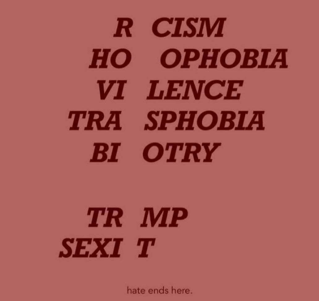 В CISM НО OPHOBIA LENCE TRA SPHOBIA OTRY SEXI hate ends here.