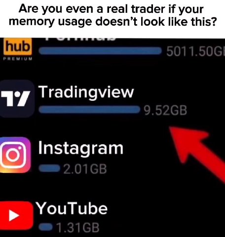 Are you even а real trader if your memory usage doesn’t look like this? Tradingview Instagram YouTube