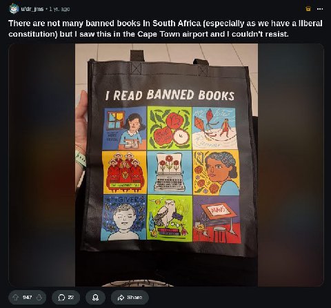 list of books to be banned on that channel is dropped