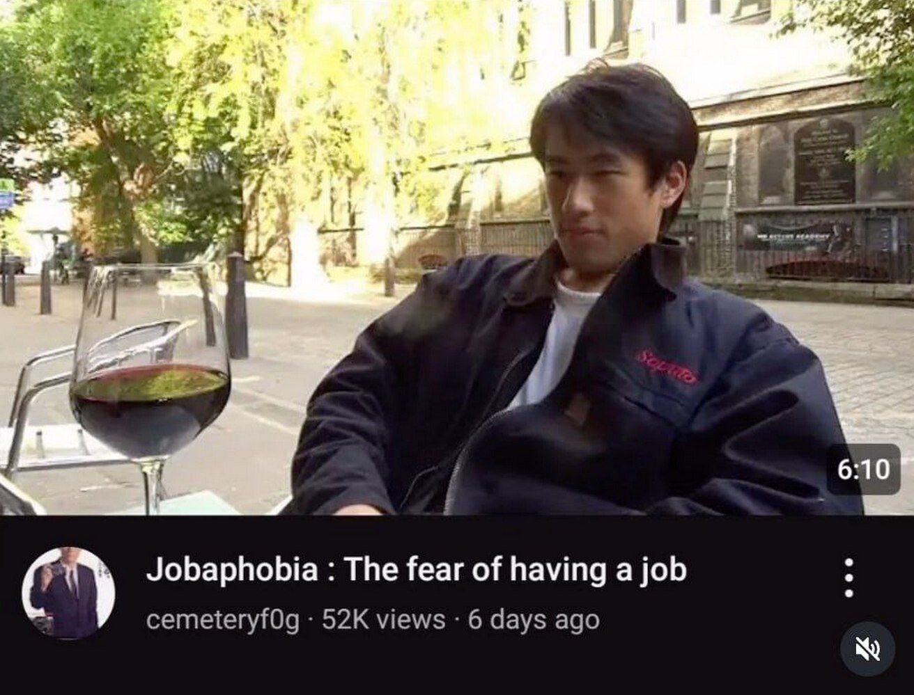 3. 6:10 Jobaphobia The fear of having а job