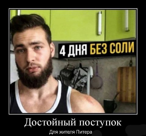 ДНЯ БЕЗ СОЛИ Достойный поступок Для жителя Питера