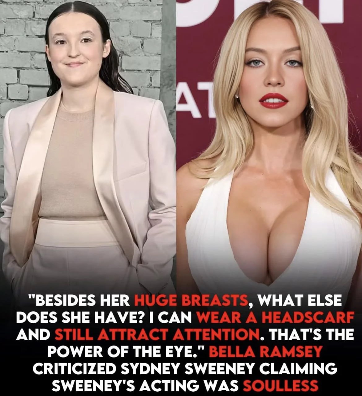 i "BESIDES HER WHAT ELSE DOES SHE HAVE? САМ AND THAT'S THE POWER OF THE EYE.” CRITICIZED SYDNEY SWEENEY CLAIMING SWEENEY'S ACTING WAS