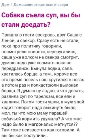 Дом Домашние животные и звери Собака съела суп, вы бы стали доедать? Пришла в гости свекровь, друг Саша с Леной, и свекор. Сразу есть не стали, пока про политику говорили, посмотрели новости, переруга