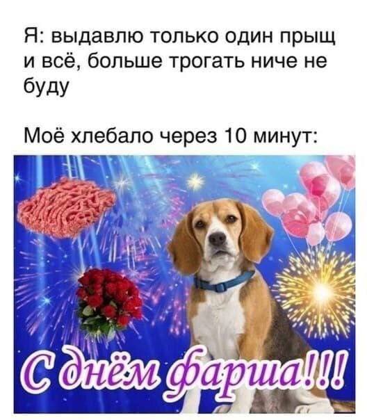 Я: выдавлю только один прыщ и всё, больше трогать ниче не буду Моё хлебало через 10 минут: я 7