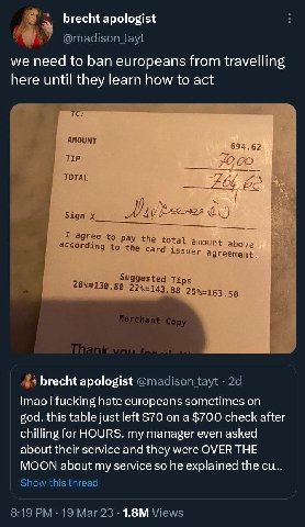 Let's assume they were there for 3.5 hours. You still made $20/hr from just that one table