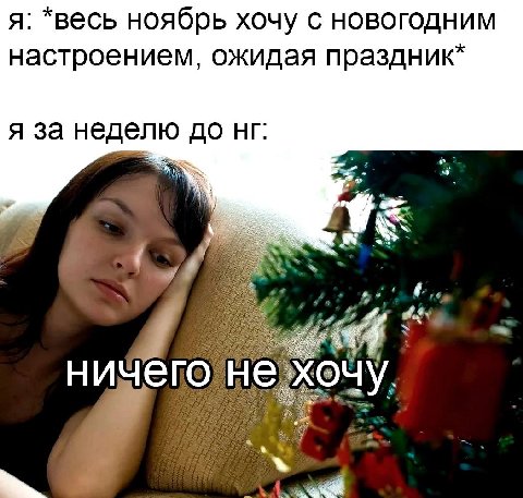 я: *весь ноябрь хочу с новогодним настроением, ожидая праздник* я за неделю до его