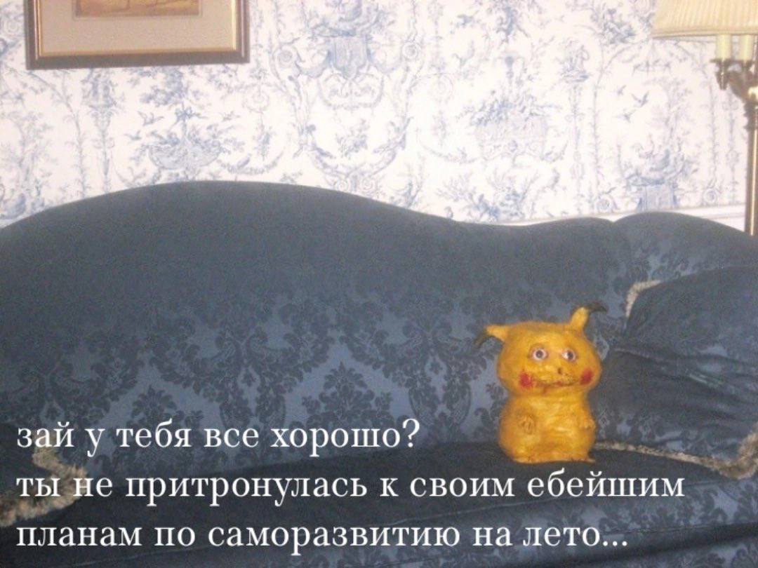 6 9 An заи у теоя все хорошо: ты не притронулась к своим ебейшим планам по саморазвитию на лето...