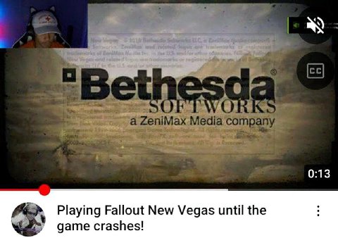 moll. ZeniMax сотрапу 0:13 Playing Fallout New Vegas until the game crashes!