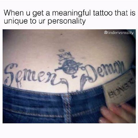 When и get а meaningful tattoo that is unique to personality @tindervsreality