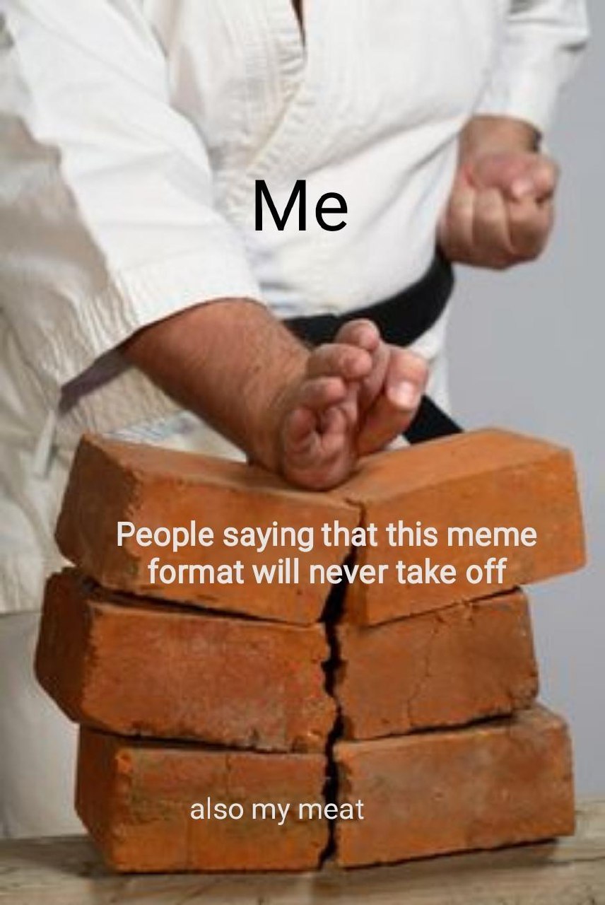 People saying that this meme format will never take off also my meat
