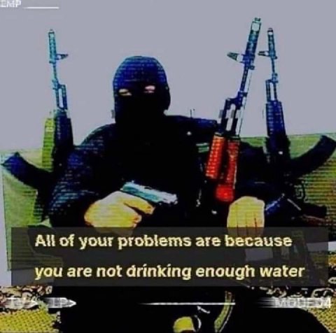 of your problems are because you are not drinking enough water