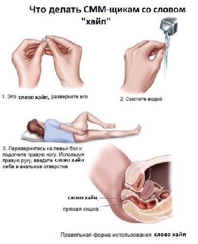 Что делать СММ-щикам словом "хайп" я 1. Это слово хайп, разверните его 3. Перевернитесь на левый бок и подогните правую ногу. Используя правую руку, введите слово хайп себе в анальное отверстие слово 