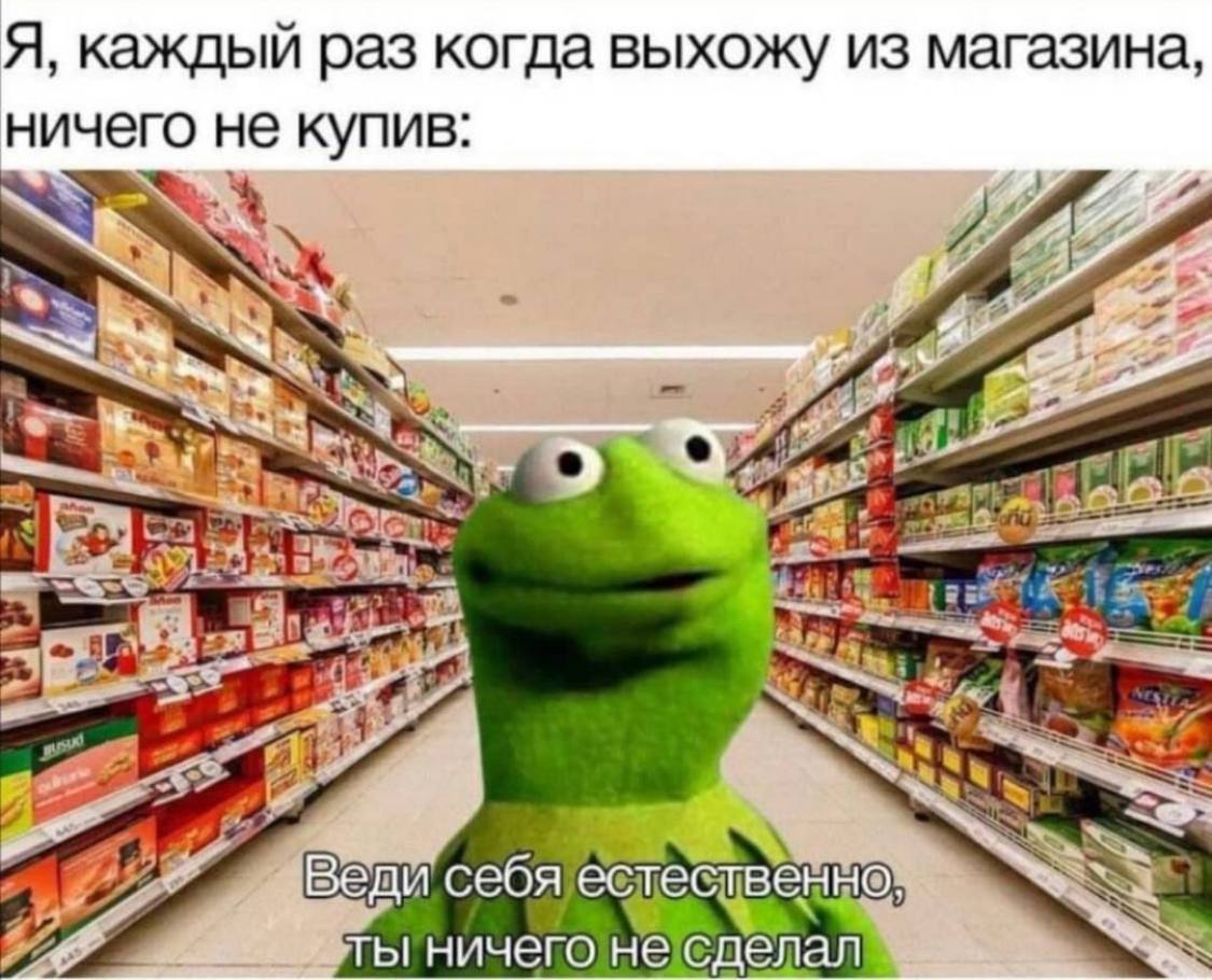 Я, каждый раз когда выхожу из магазина ничего не купив 2 Веди себя естественно ты ничего не сделал