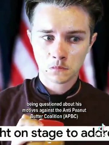 4 JeremyDerene @LuvTrumpsH8 35 . 42m TD tomer Sion crest | ainstthese radical views on cd being questioned about his motives against the Anti Peanut Butter Coalition (APBC) \ Well, |'m allergic to pea