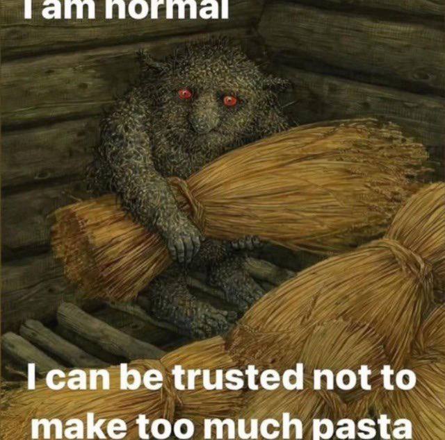 can be trusted not to make too much pasta