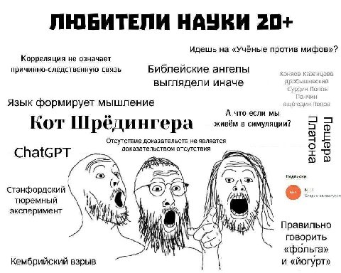 ЛЮБИТЕЛИ НАУКИ 20+ идешь на «Учёные против мифов»? Корреляция не означает причинно-следственную связь Библейские ангелы Коняев занцева дробышевский выглядели иначе С Попов Язык формирует мышление Попо