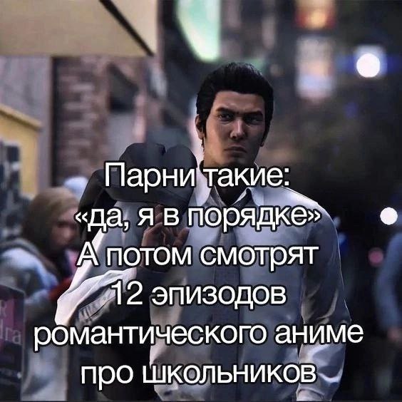 «да, я в А потом смотрят 12 эпизодов романтического аниме про ШКОЛЬНИКОВ