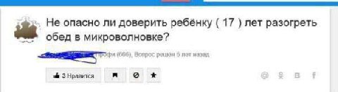 Не опасно ли доверить ребёнку 17 лет разогреть обед в микроволновке? (666). Bonpoc решён 5 пет назая 3 Нравится Lal о