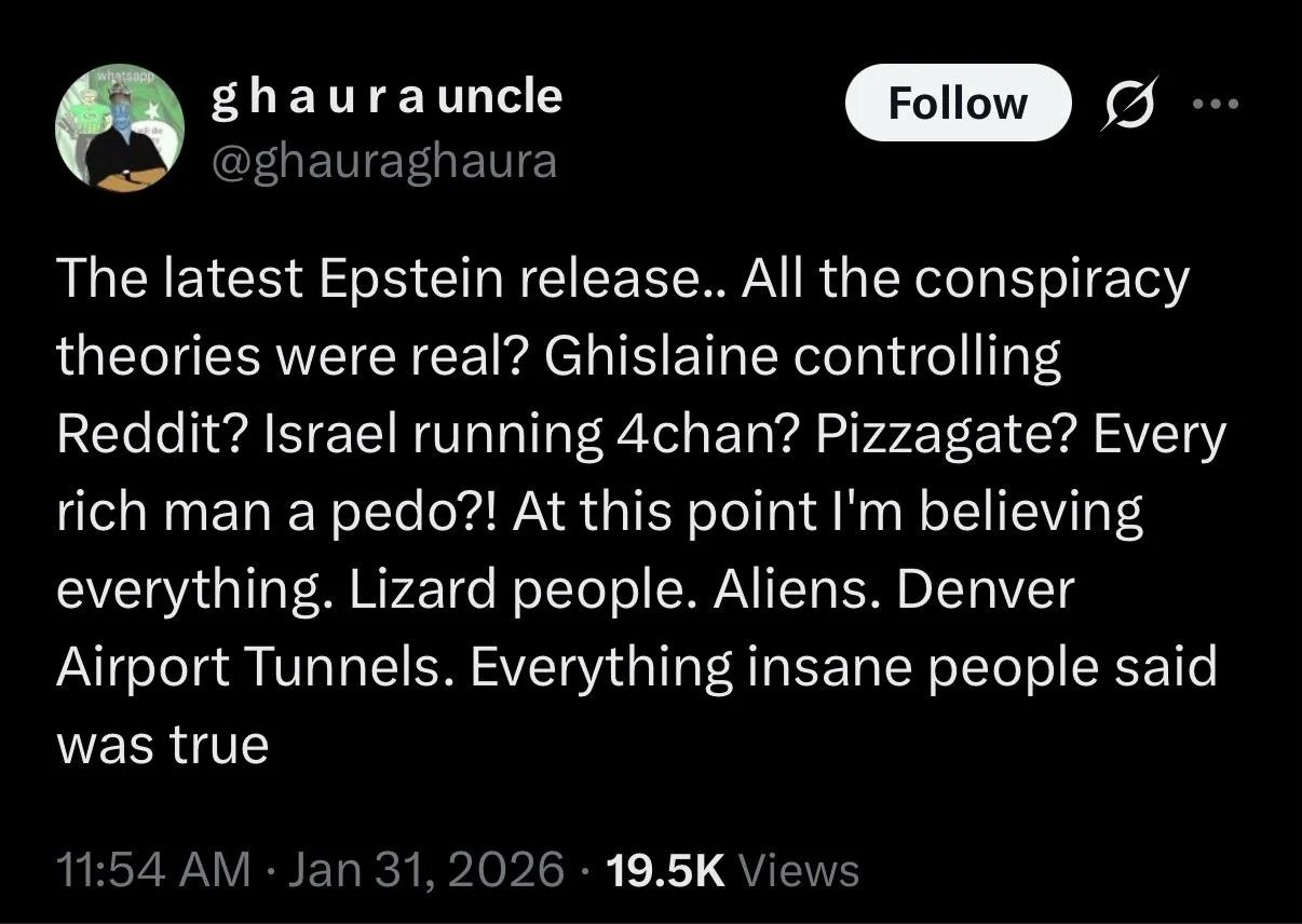 now the only schizos left are people not trusting us