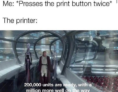 “Presses the print button The printer: NES 200,000 units bie million more well мам