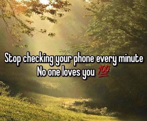 Stop checking your phone every minute No one loves you